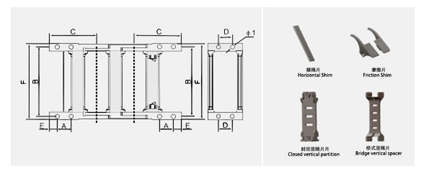 65系列強力型拖鏈接頭選配方式圖 65系列強力型拖鏈接頭選配方式圖