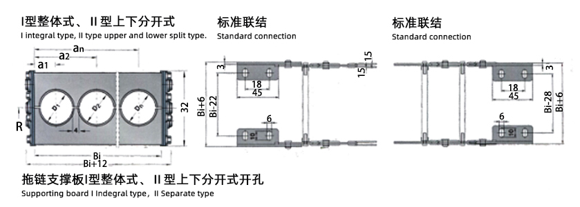 TL I、II型鋼制拖鏈上下分開式圖片